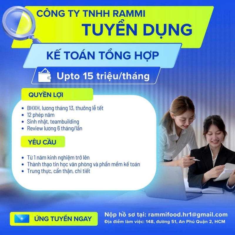 Tuyển dụng Kế toán tổng hợp